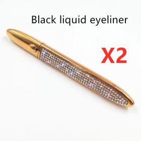 False Eyelashes Self-adhesive Eyeliner Multicolor (Option: Full Diamond 2pcs-Black)