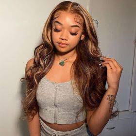 4x4 Lace Closure Wig Human Hair P427 Body Wave Density (Option: 18inch)