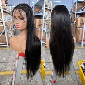 200 Density 13x4 Hd Lace Front Wigs For American Black Women Human Hair Wigs Wholesale (Option: Black-26Inches-13X4CM)